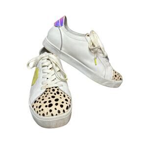 Women’s Dolce Vita 'Zaga' White Lace Up Printed Calf Fashion Sneakers Size 9.5